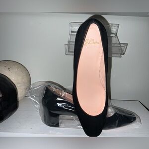 New JCREW Block-heel Pumps in Black Suede